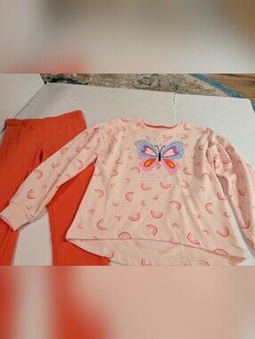 Girls Happy Thoughts Pink Butterfly Set Sz 7